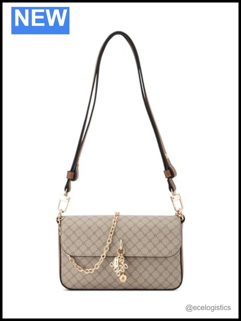 Designer Convertible Chain Shoulder Crossbody Bag Faux Leather Magnetic Closure